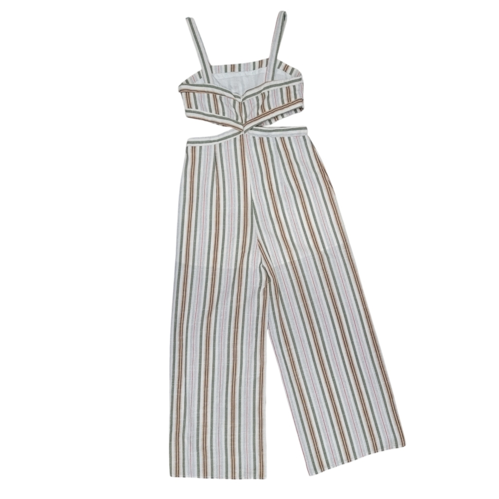 Talulah Striped Wide Leg Jumpsuit Side Cutouts Coastal Lightweight Women… - Picture 4 of 17